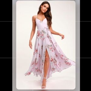 Lulus Lavender Floral Dress (Small)